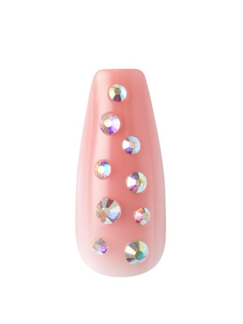 KISS Jelly Fantasy Long Pink Coffin Nails – 28 Count w/ Jeweled Accents - Picture 8 of 13